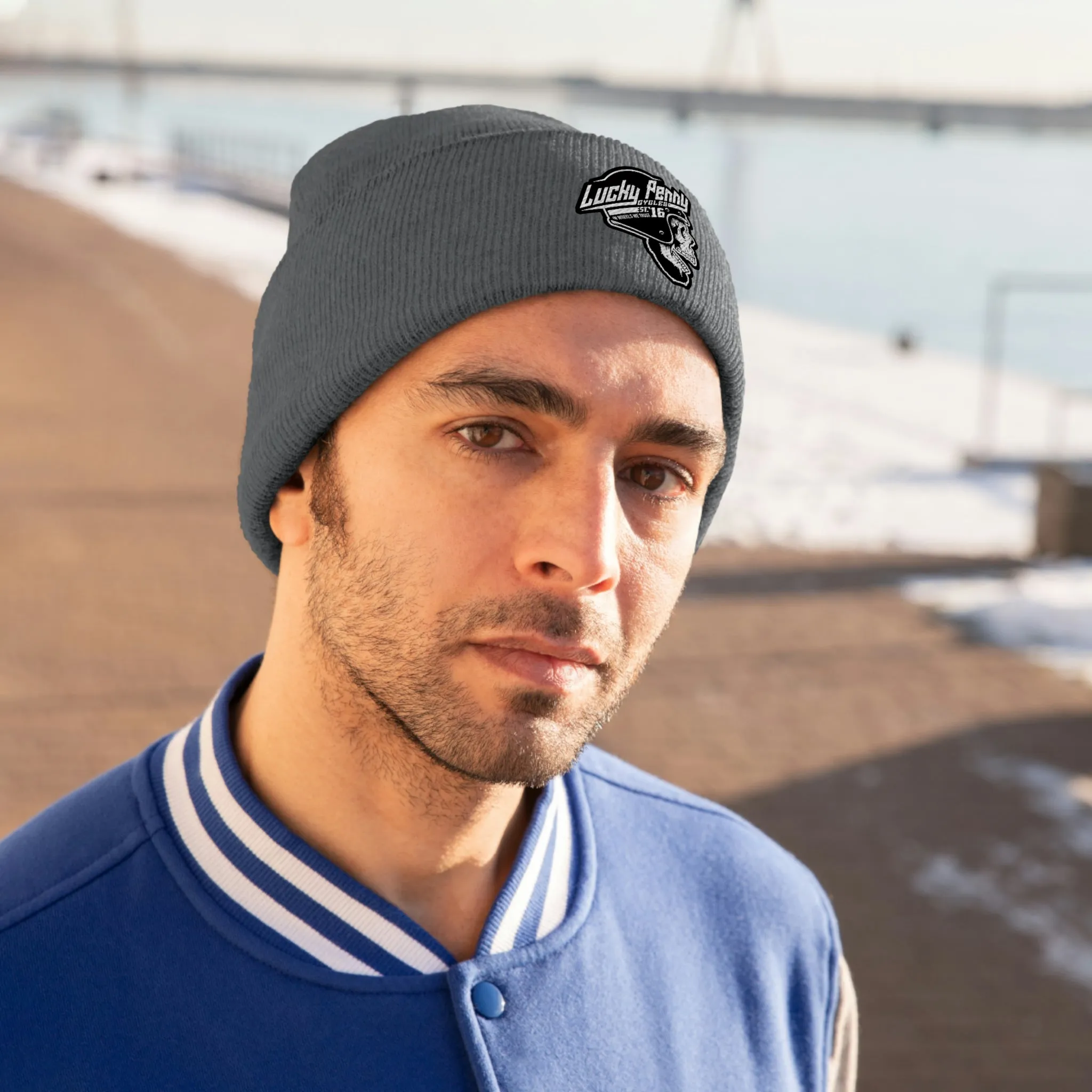 Lucky Penny Cycles Houston Classic Skull Knit Beanie