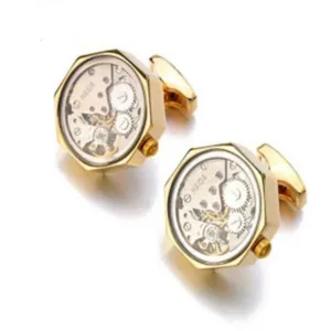 Luxury Golden Watch Movement Cufflinks
