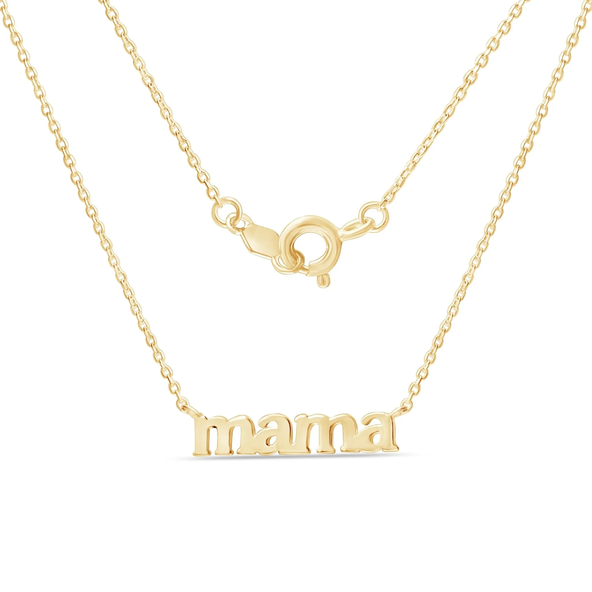 Mama Necklace in Solid 14k Gold