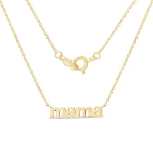 Mama Necklace in Solid 14k Gold