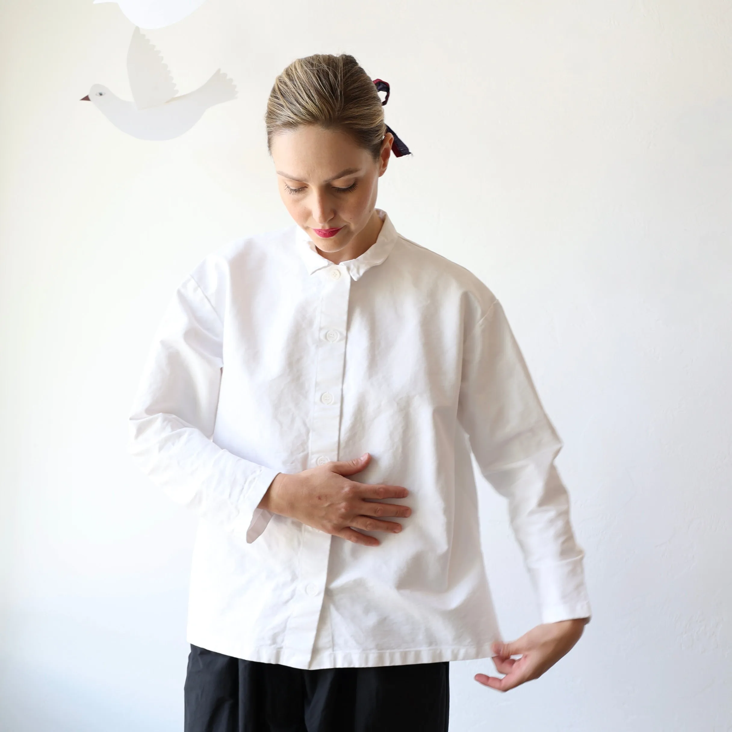 Manuelle Guibal Brushed Cotton Shirt Jacket - White