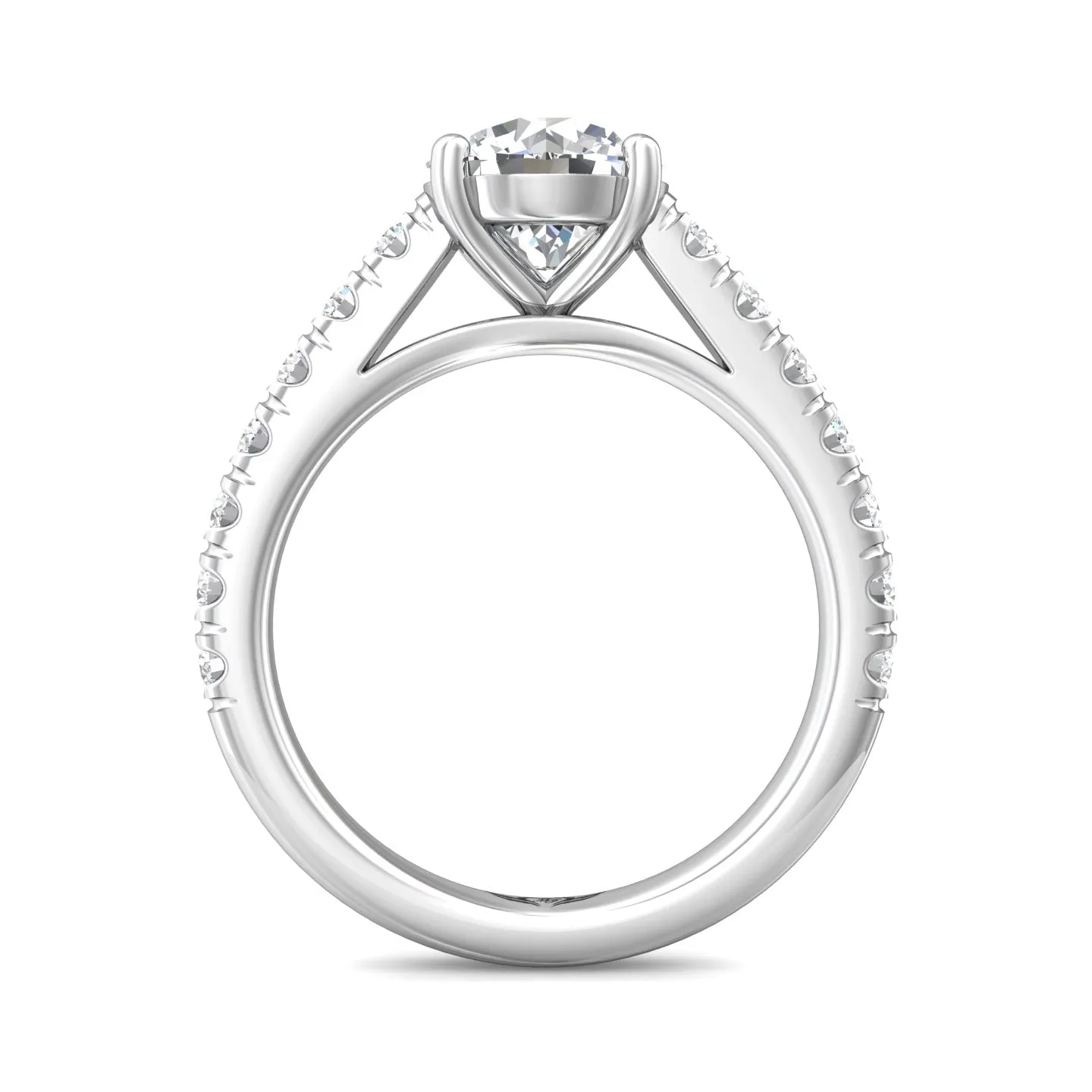 Martin Flyer Micropave Round Engagement Ring DERM18LPL-C-8.5RD