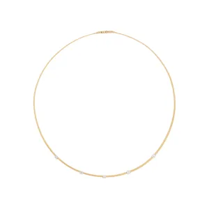 Masai 18K Yellow Gold Coil 5 Station Diamond Collar Necklace