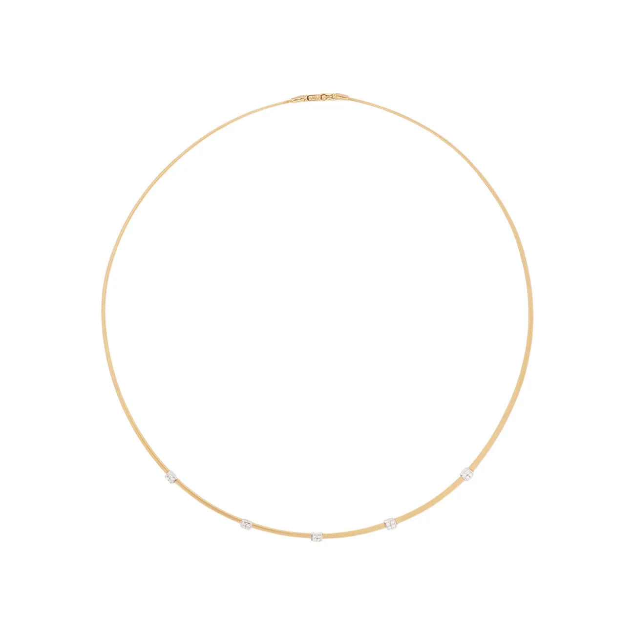 Masai 18K Yellow Gold Coil 5 Station Diamond Collar Necklace