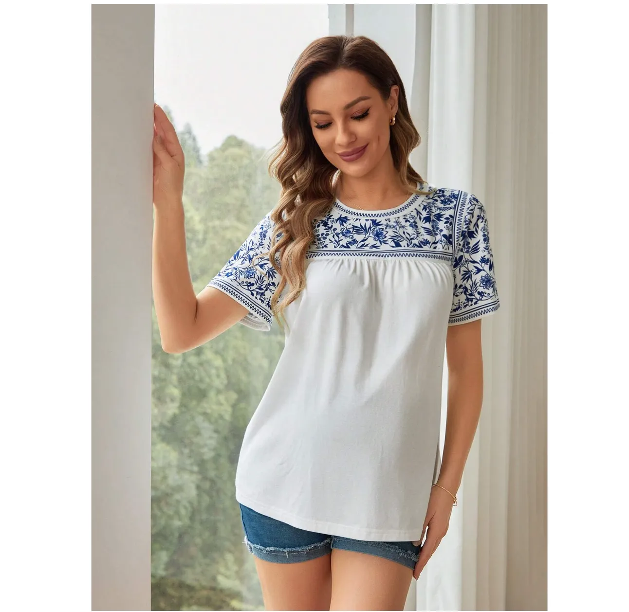 Maternity  T-Shirt With Floral Print
