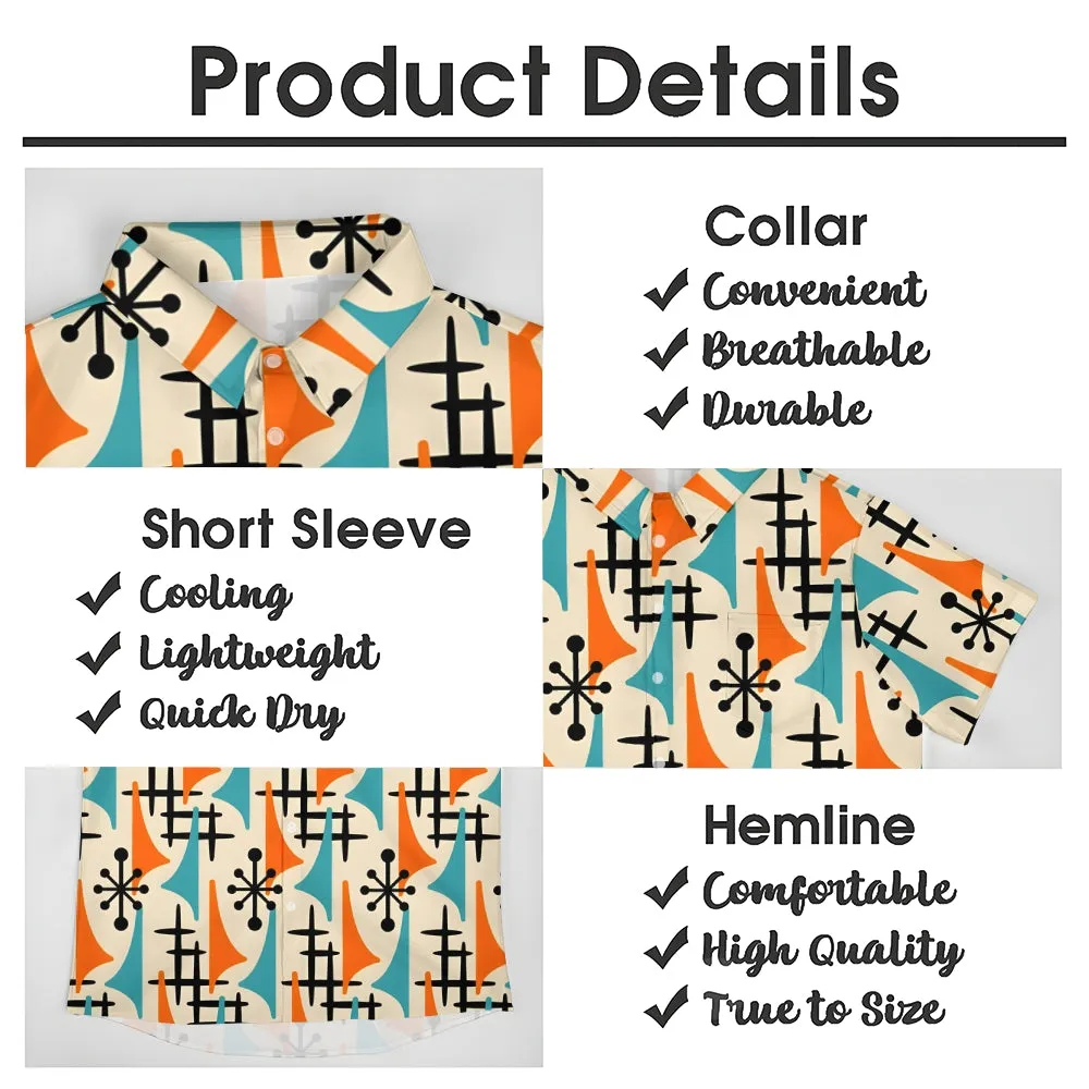 Men Casual Geometric Short Sleeve Shirt 2408010038