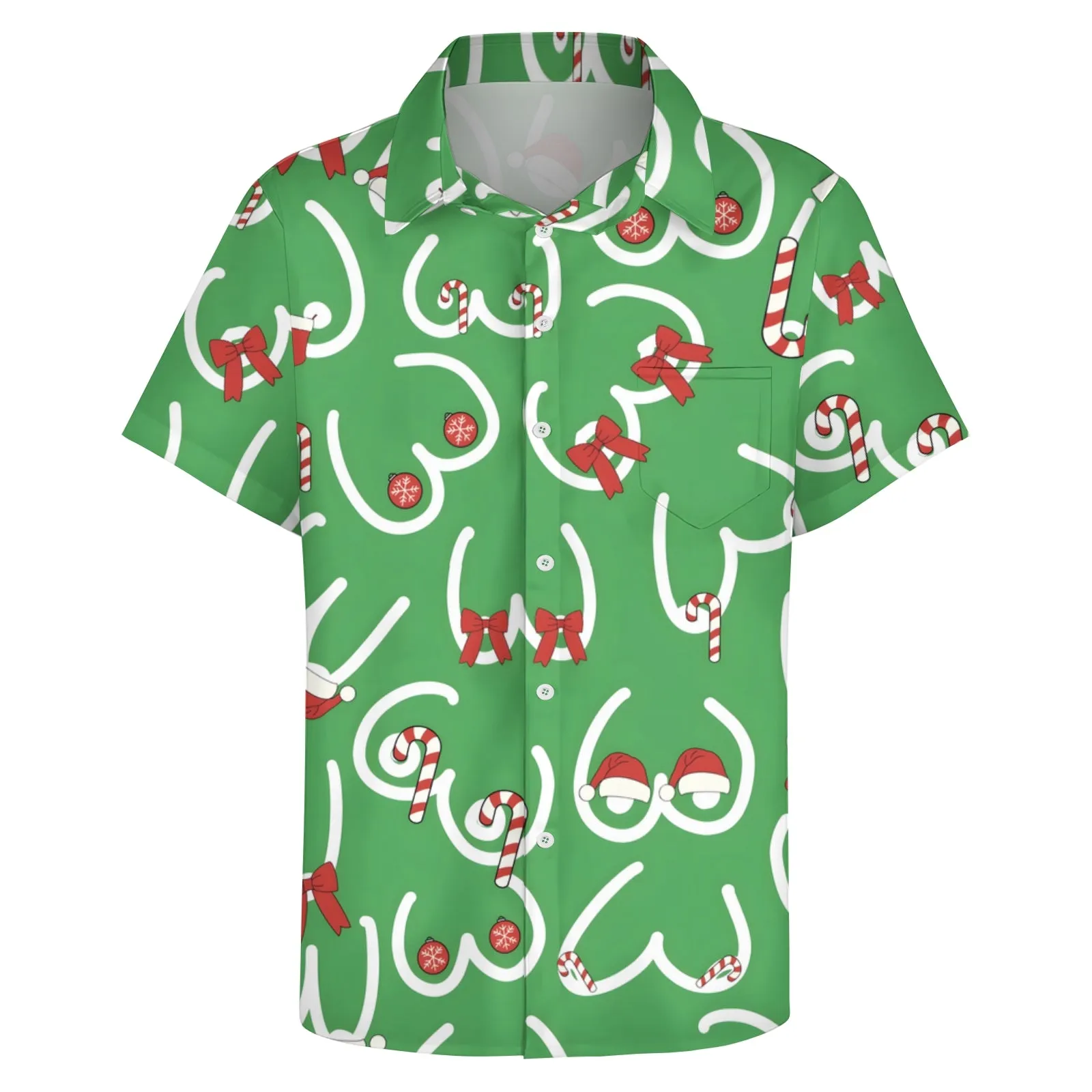 Men's Abstract Gift Print Casual Short Sleeve Shirt 2404001311