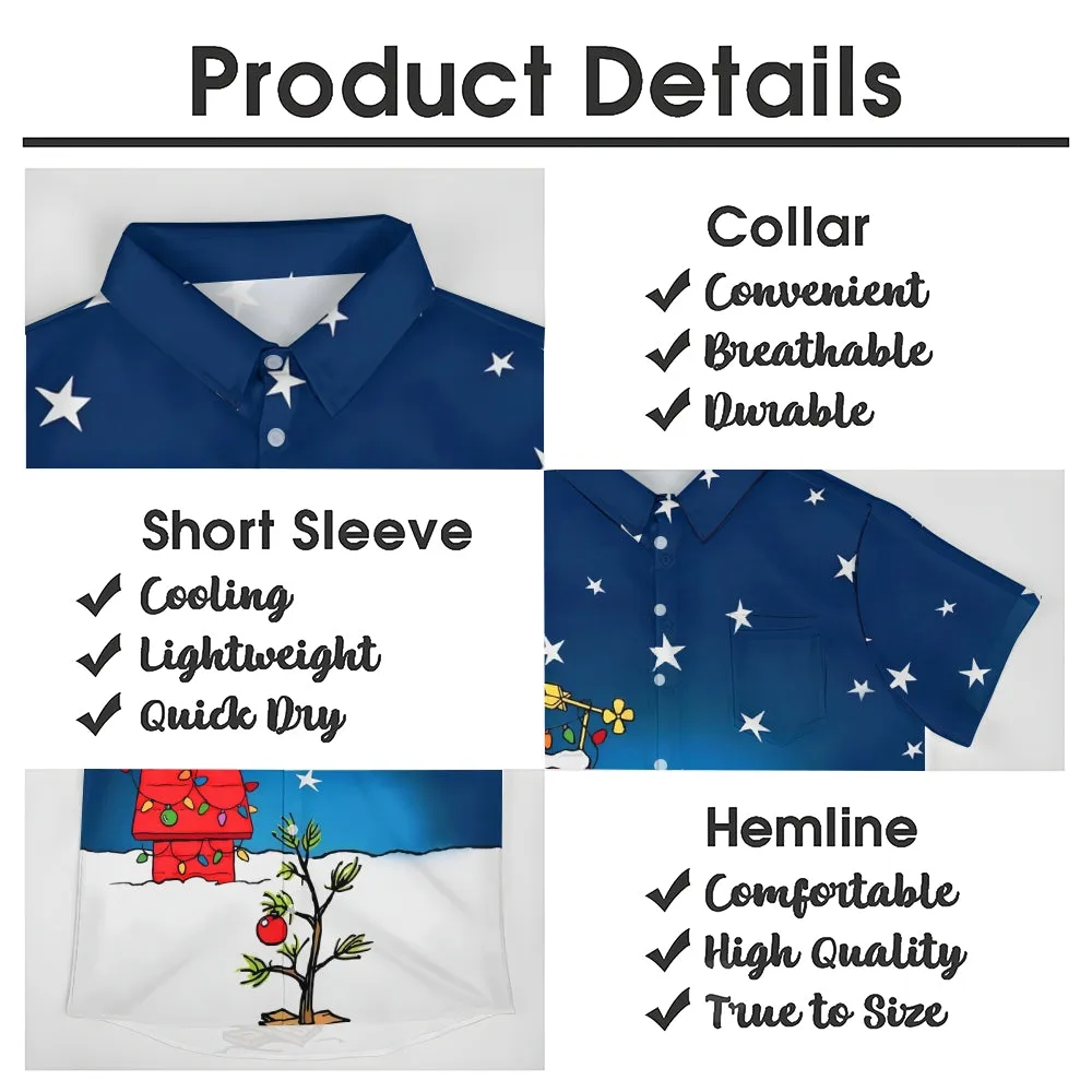 Men's Cartoon Tree Casual Short Sleeve Shirt 2312000436