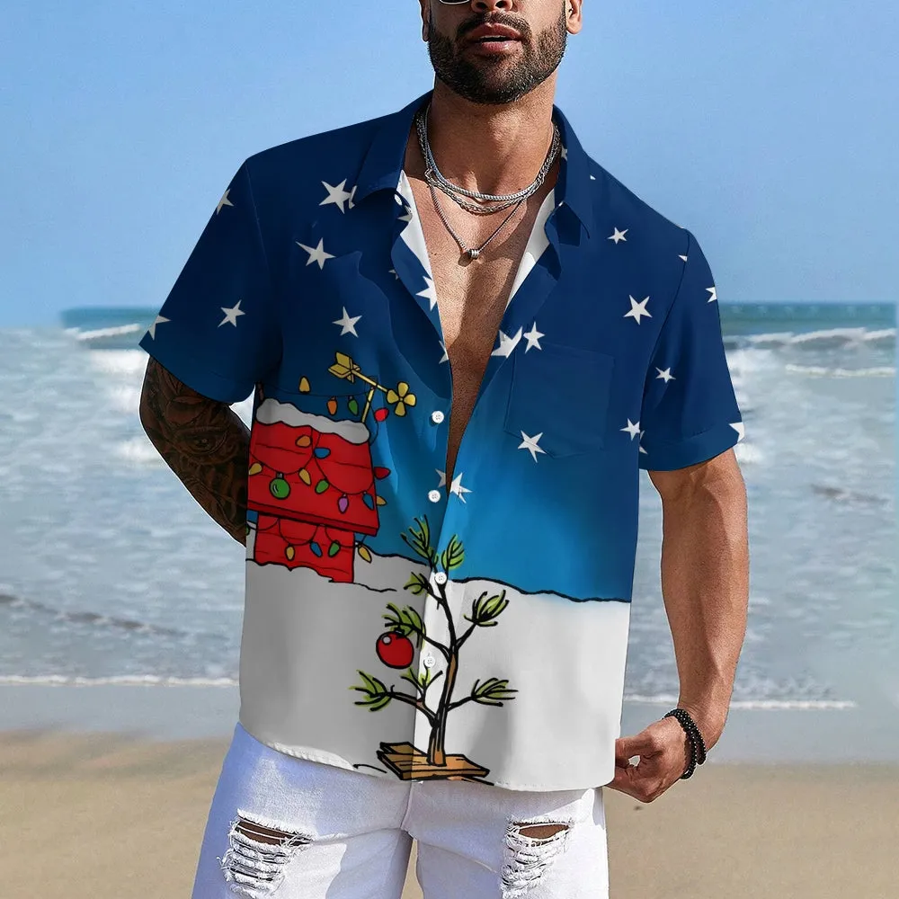 Men's Cartoon Tree Casual Short Sleeve Shirt 2312000436