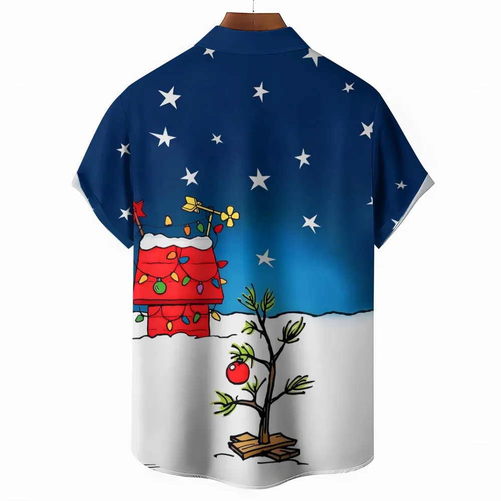 Men's Cartoon Tree Casual Short Sleeve Shirt 2312000436