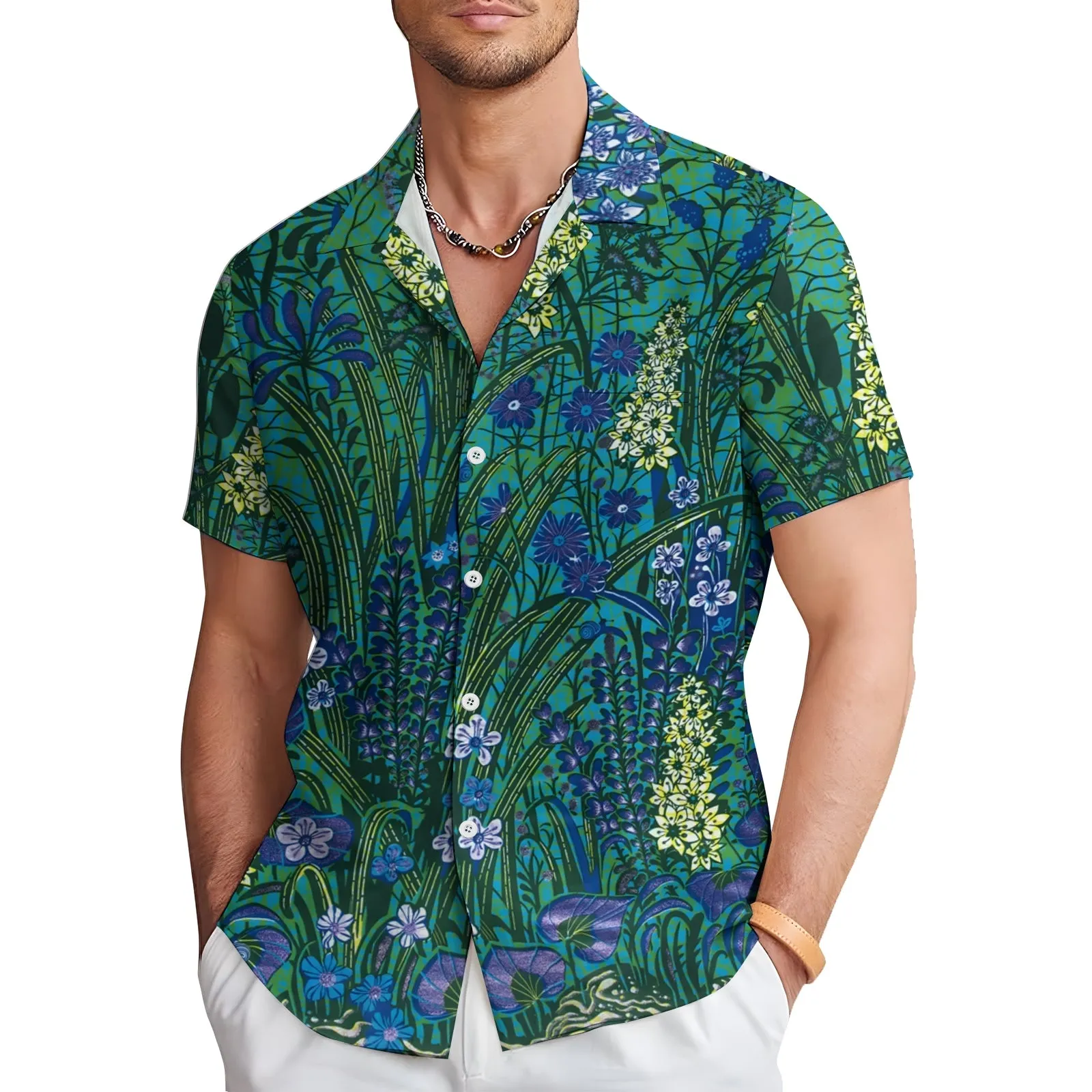 Men's Flowers Casual Short Sleeve Shirt 2403000381