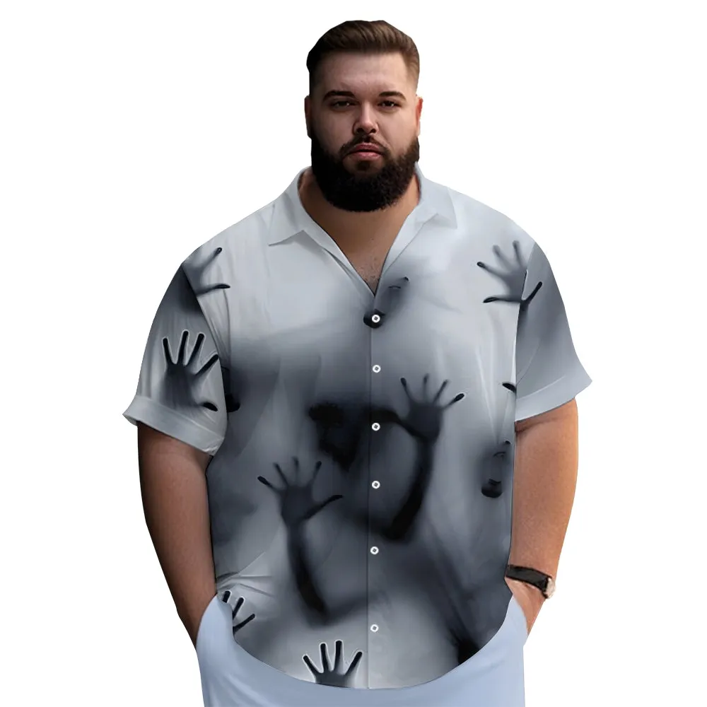 Men's Ghost Print Casual Fashion Short Sleeve Shirt 2307101490