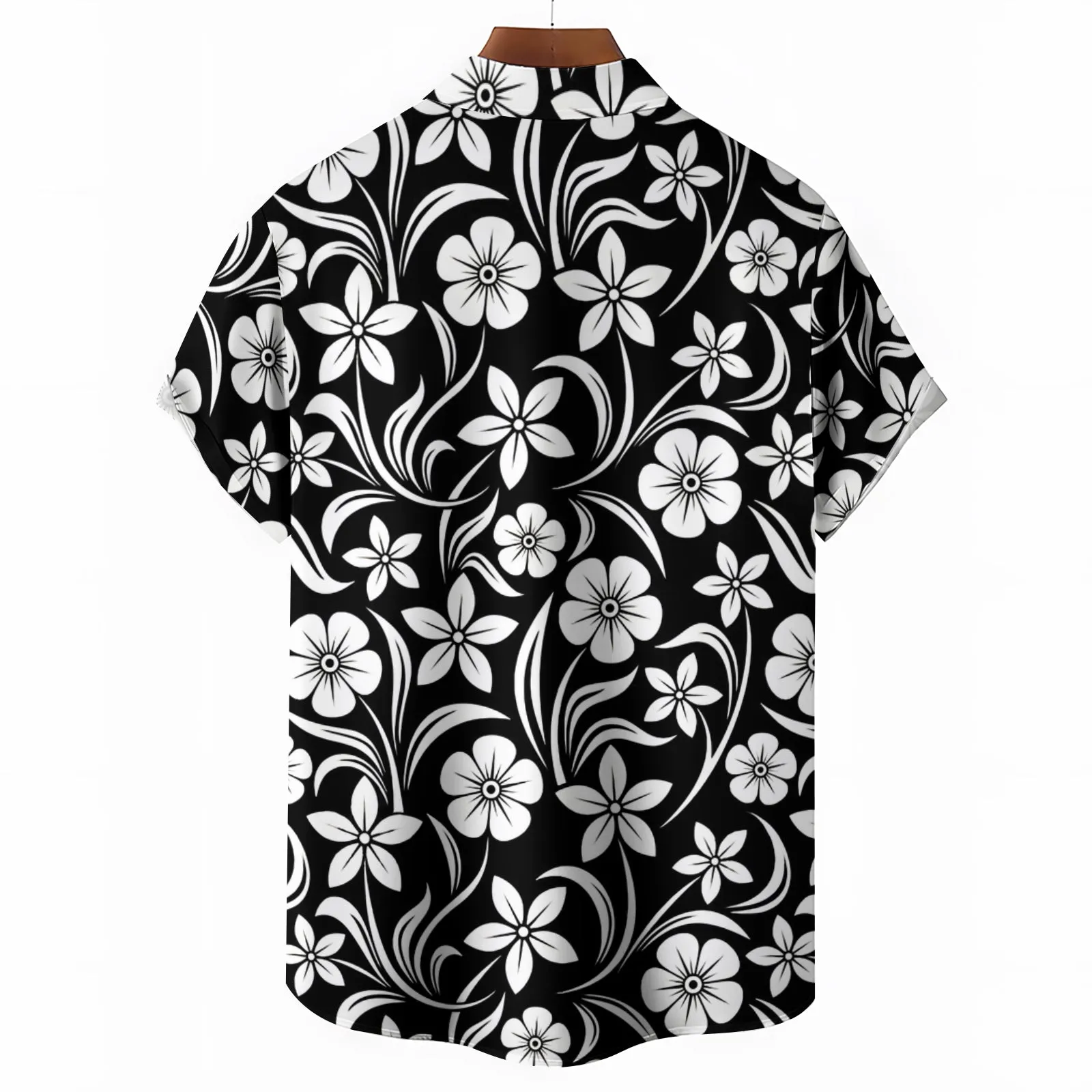Men's Hawaiian Flowers Print Casual Short Sleeve Shirt 2404001710