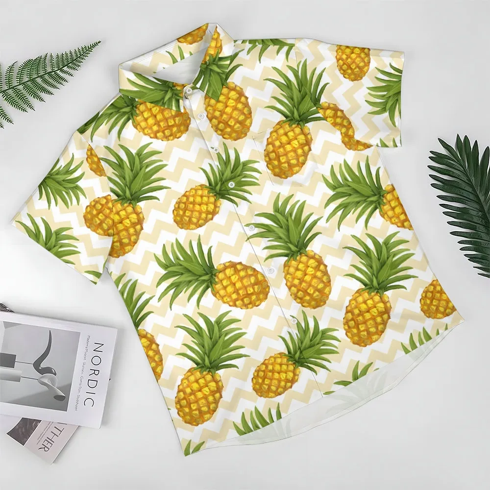 Men's Pineapple Casual Short Sleeve Shirt 2311000523