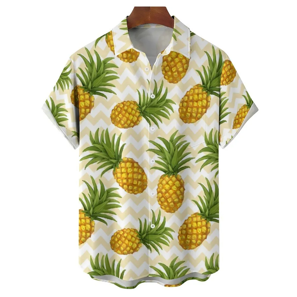 Men's Pineapple Casual Short Sleeve Shirt 2311000523