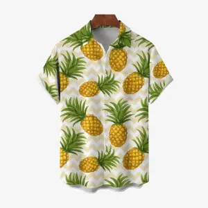 Men's Pineapple Casual Short Sleeve Shirt 2311000523