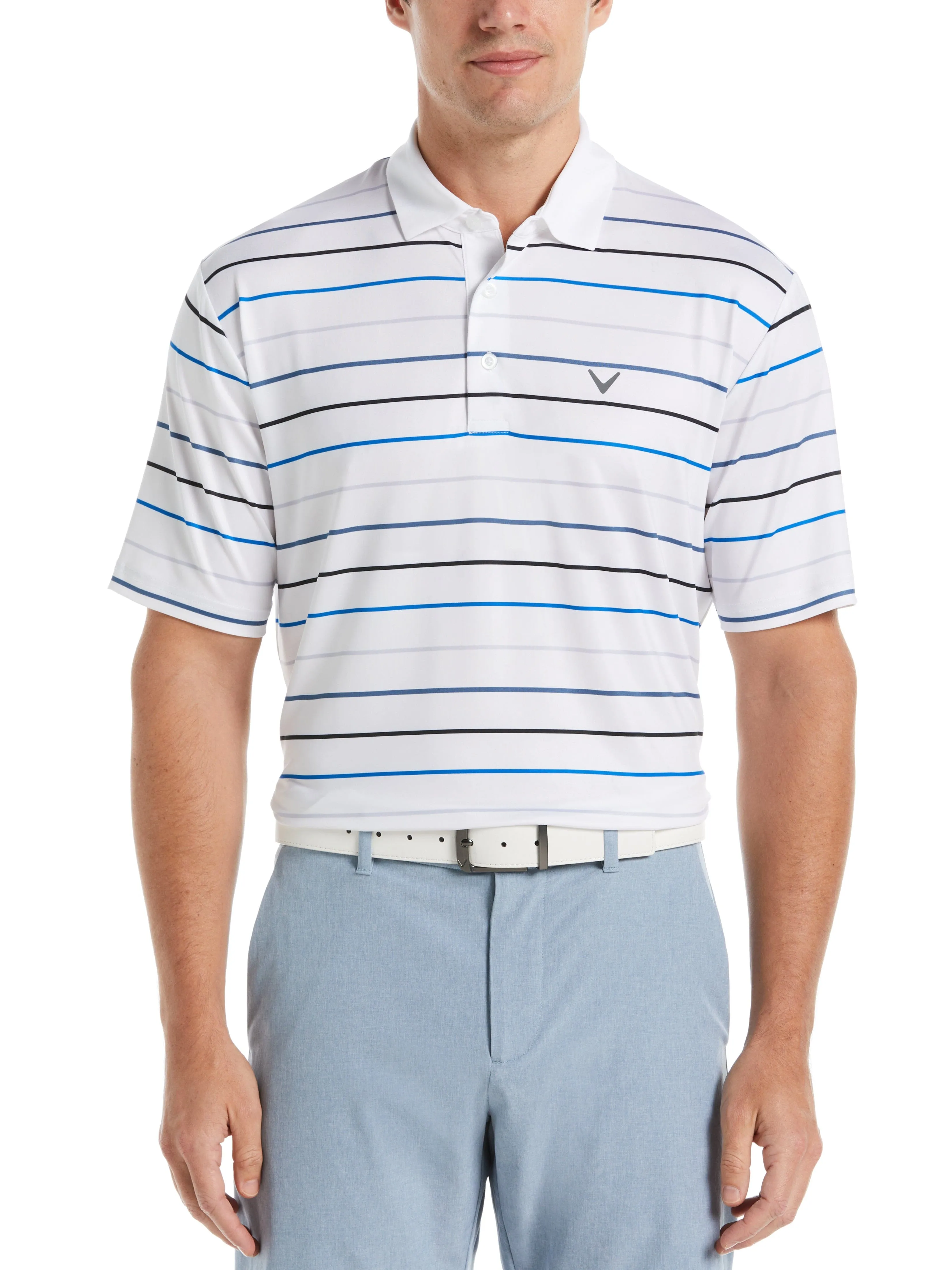 Mens Roadmap Stripe Golf Polo