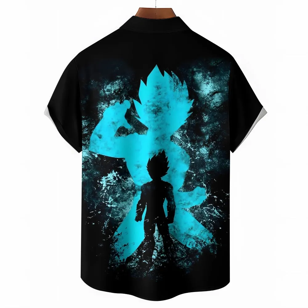 Men's Role Printed Casual Short Sleeve Shirt 2401000366