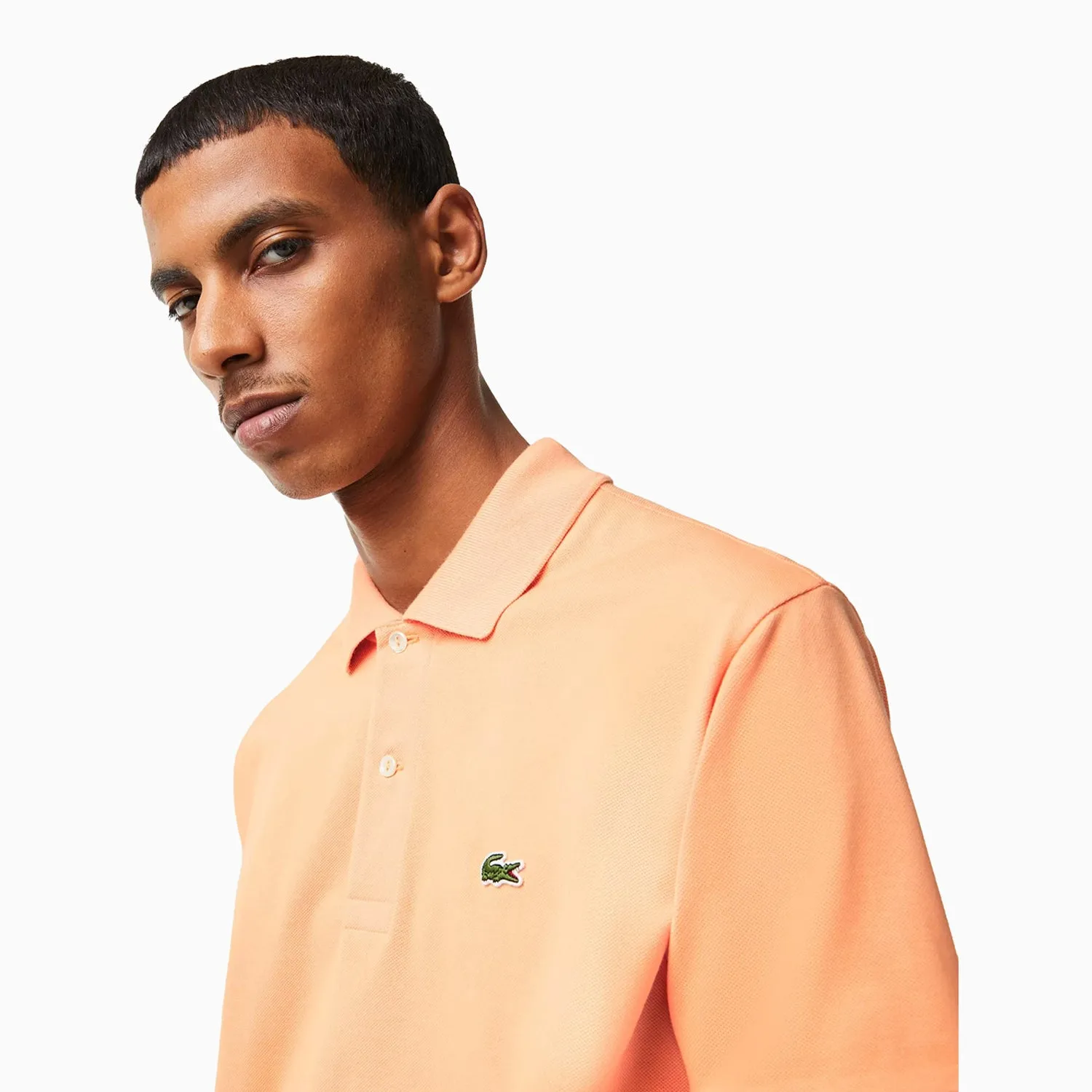 Men's Short Sleeved Ribbed Collar Polo Shirt