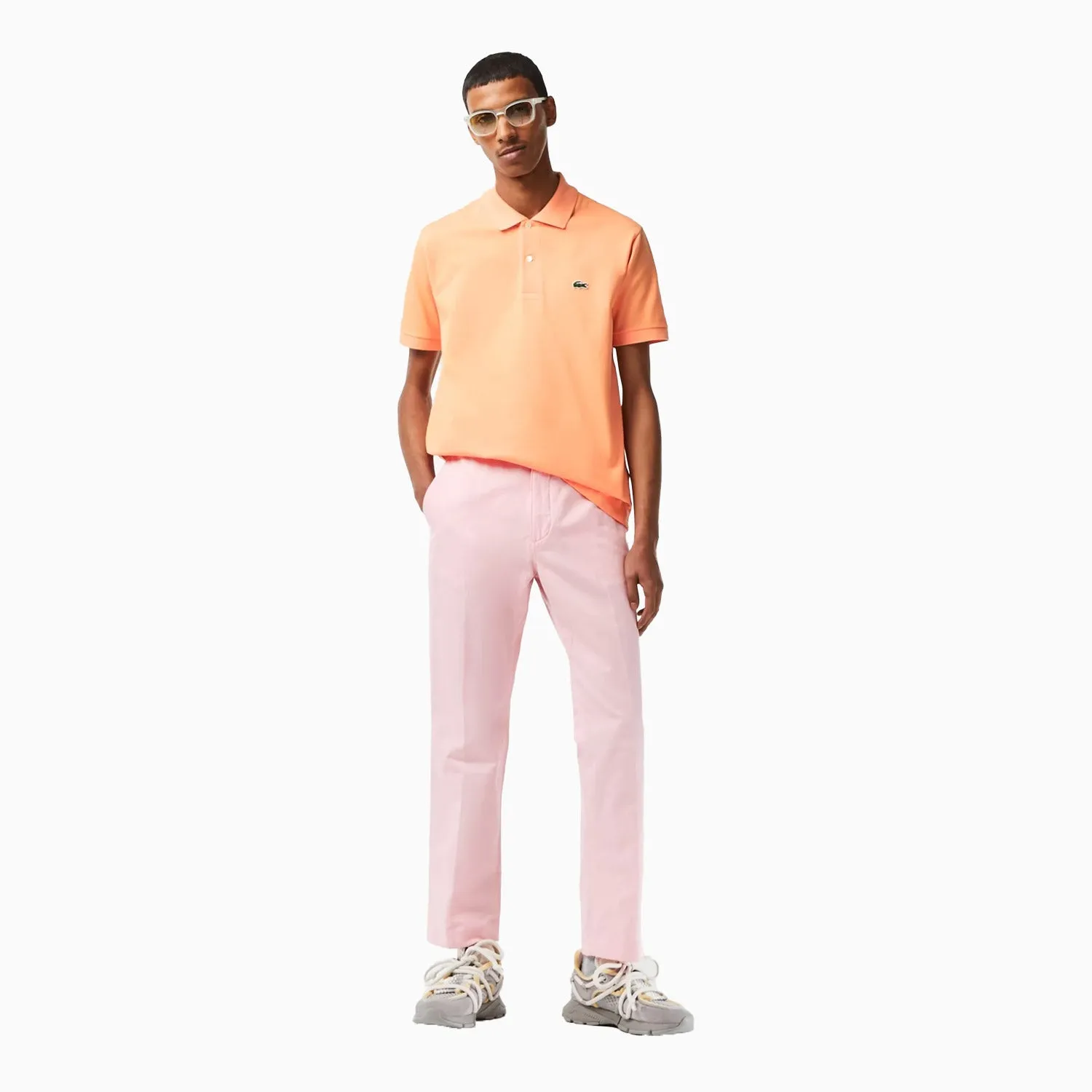 Men's Short Sleeved Ribbed Collar Polo Shirt