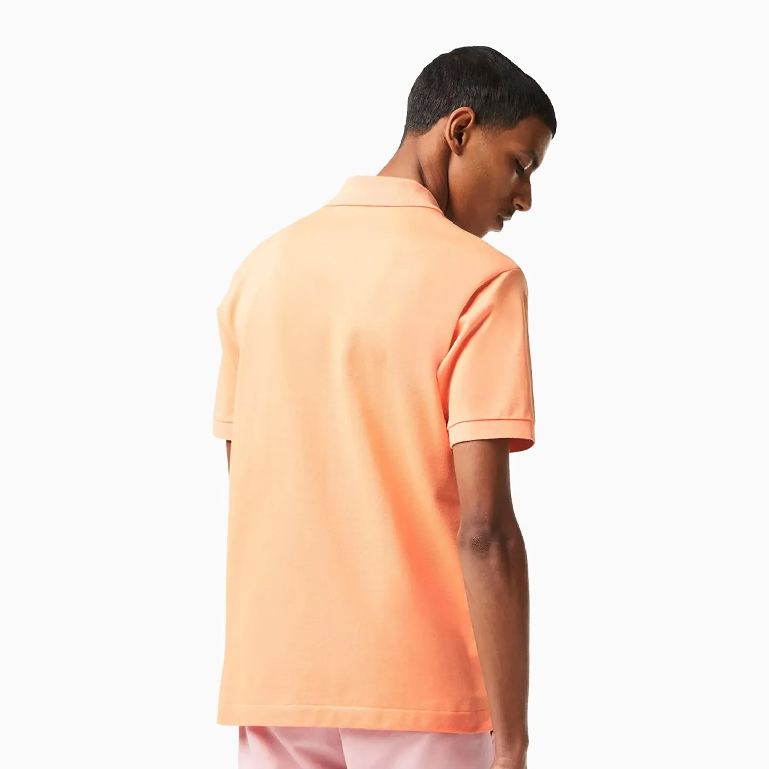 Men's Short Sleeved Ribbed Collar Polo Shirt