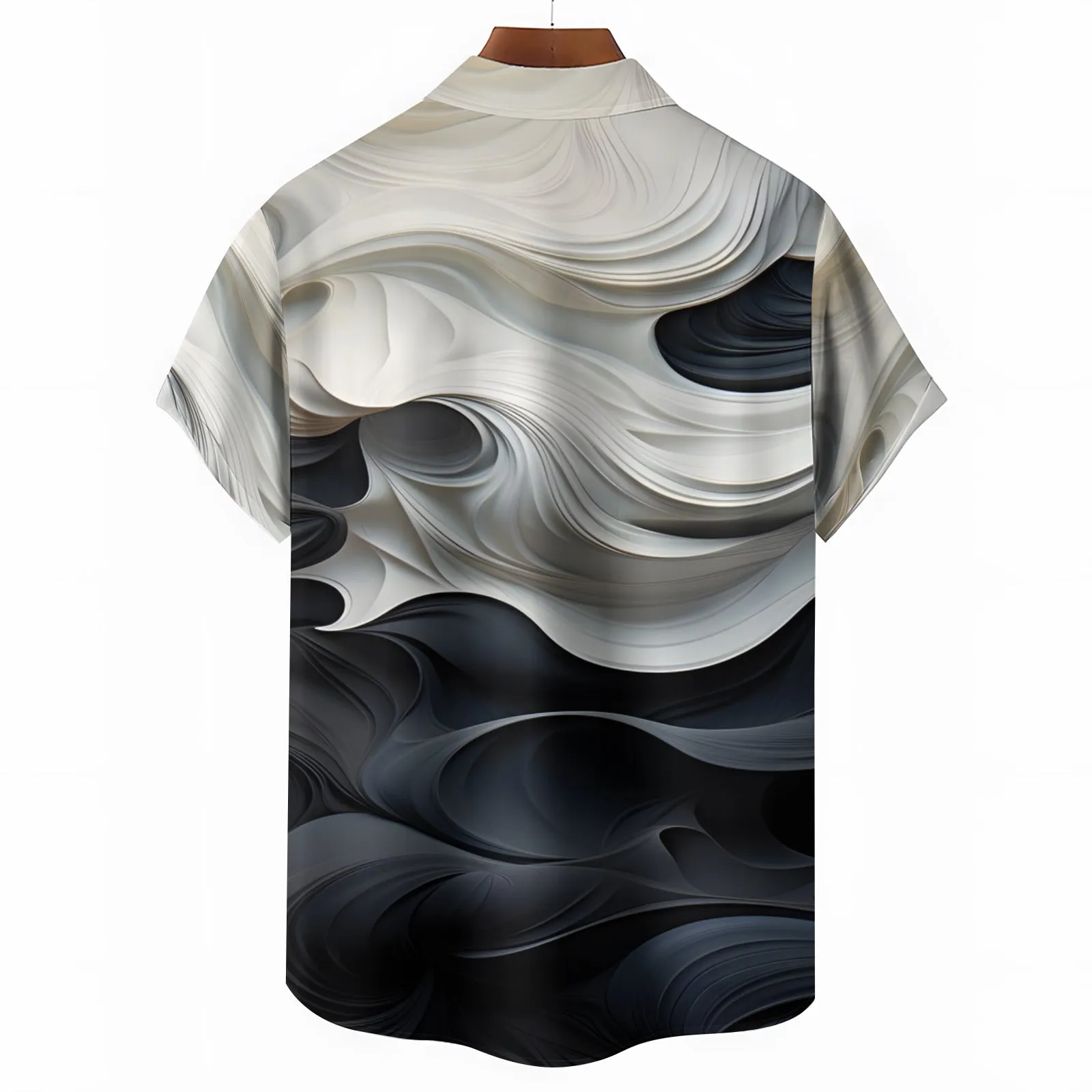 Men's Texture Print Casual Short Sleeve Shirt 2404000056