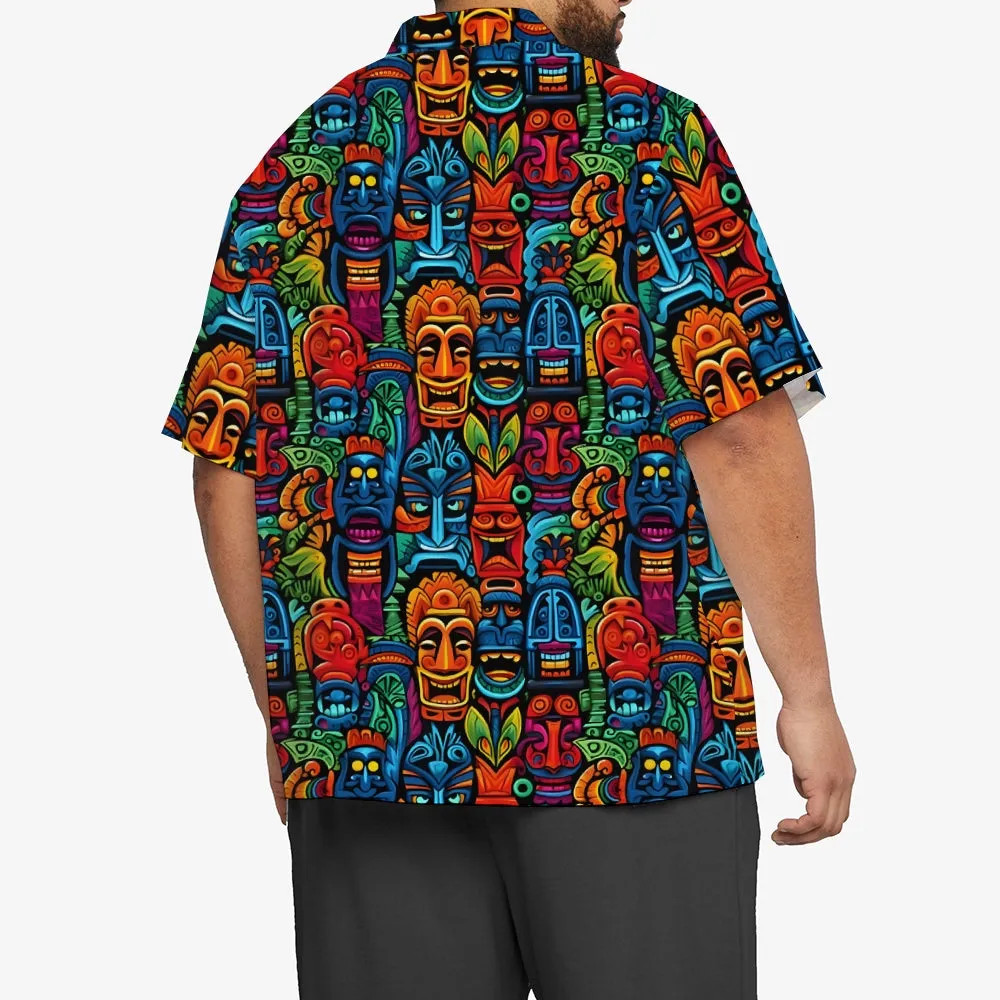 Men's Tiki Art Casual Short Sleeve Shirt 2312000241
