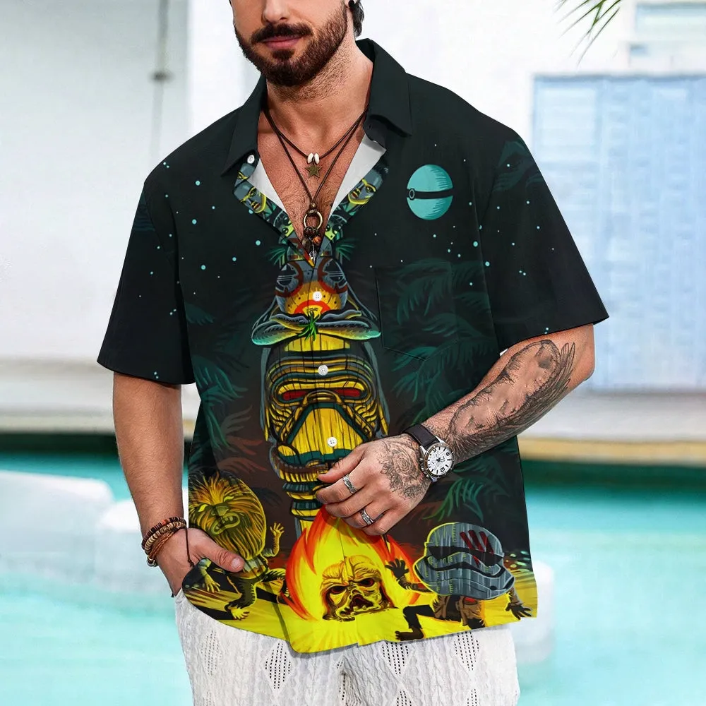 Men's Tiki Star Wars Savages Casual Short Sleeve Shirt 2401000010