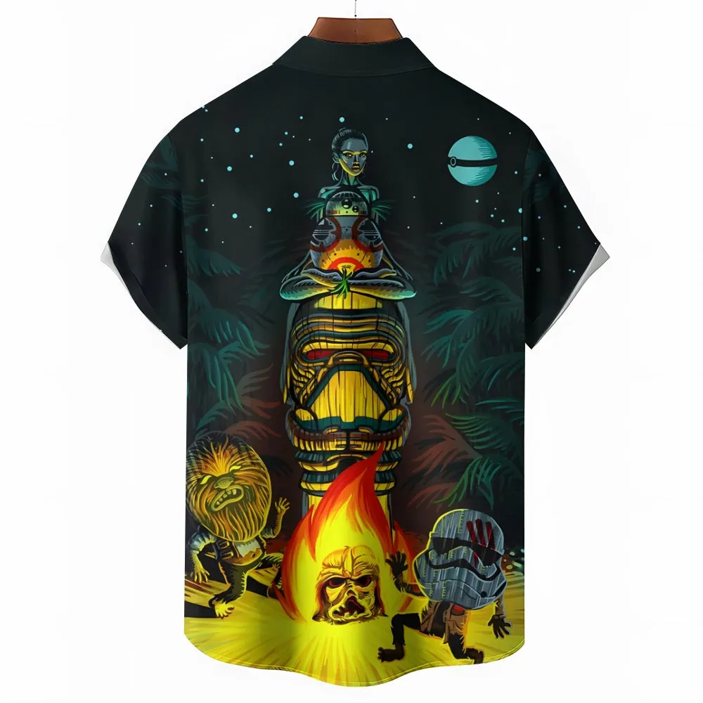 Men's Tiki Star Wars Savages Casual Short Sleeve Shirt 2401000010