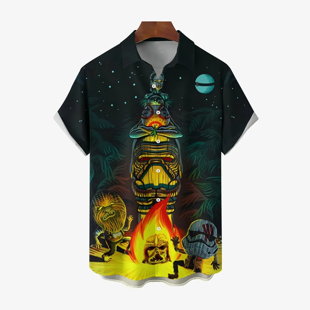 Men's Tiki Star Wars Savages Casual Short Sleeve Shirt 2401000010