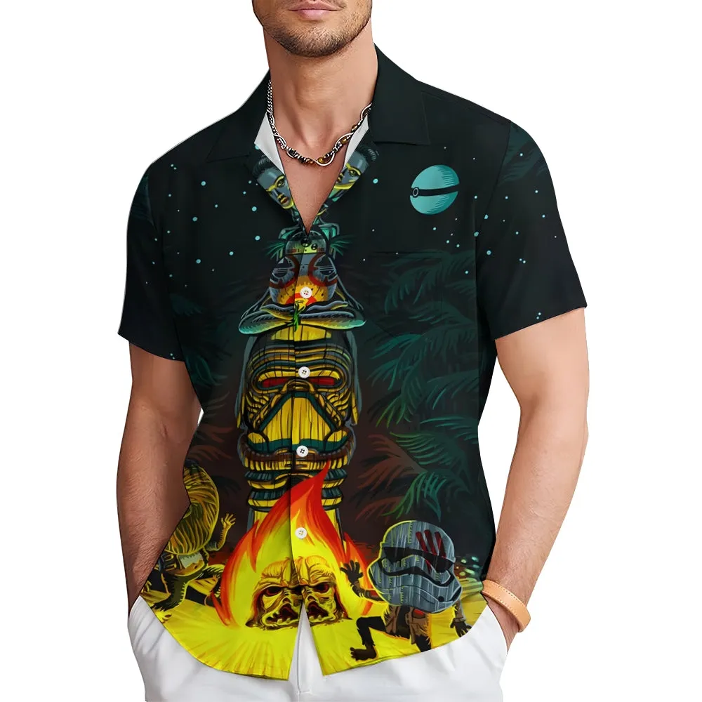 Men's Tiki Star Wars Savages Casual Short Sleeve Shirt 2401000010