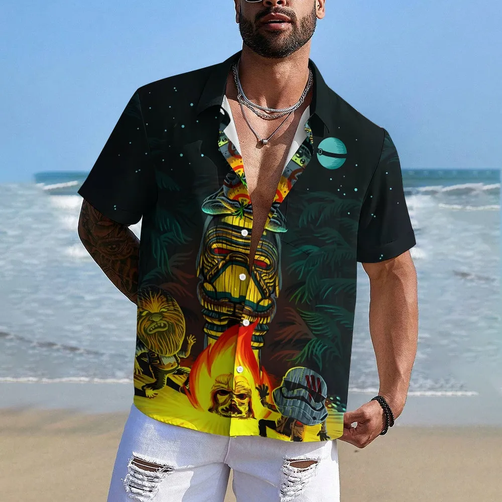 Men's Tiki Star Wars Savages Casual Short Sleeve Shirt 2401000010
