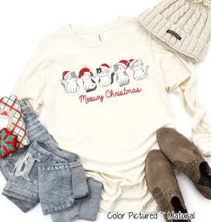 Meowy Christmas Cute Cat Tee or Sweatshirt