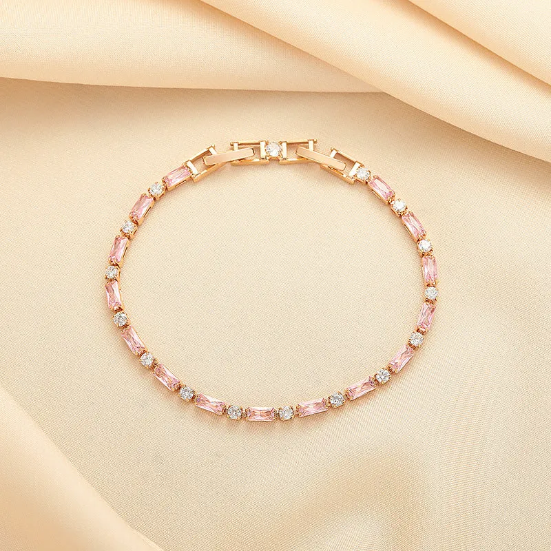 Mihmily brand-pink gemstone diamond bracelet, fashionable gauze, attracting wealth and love