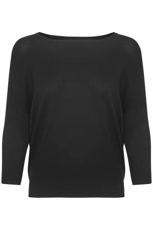 Mila Round Neck Pullover - Black