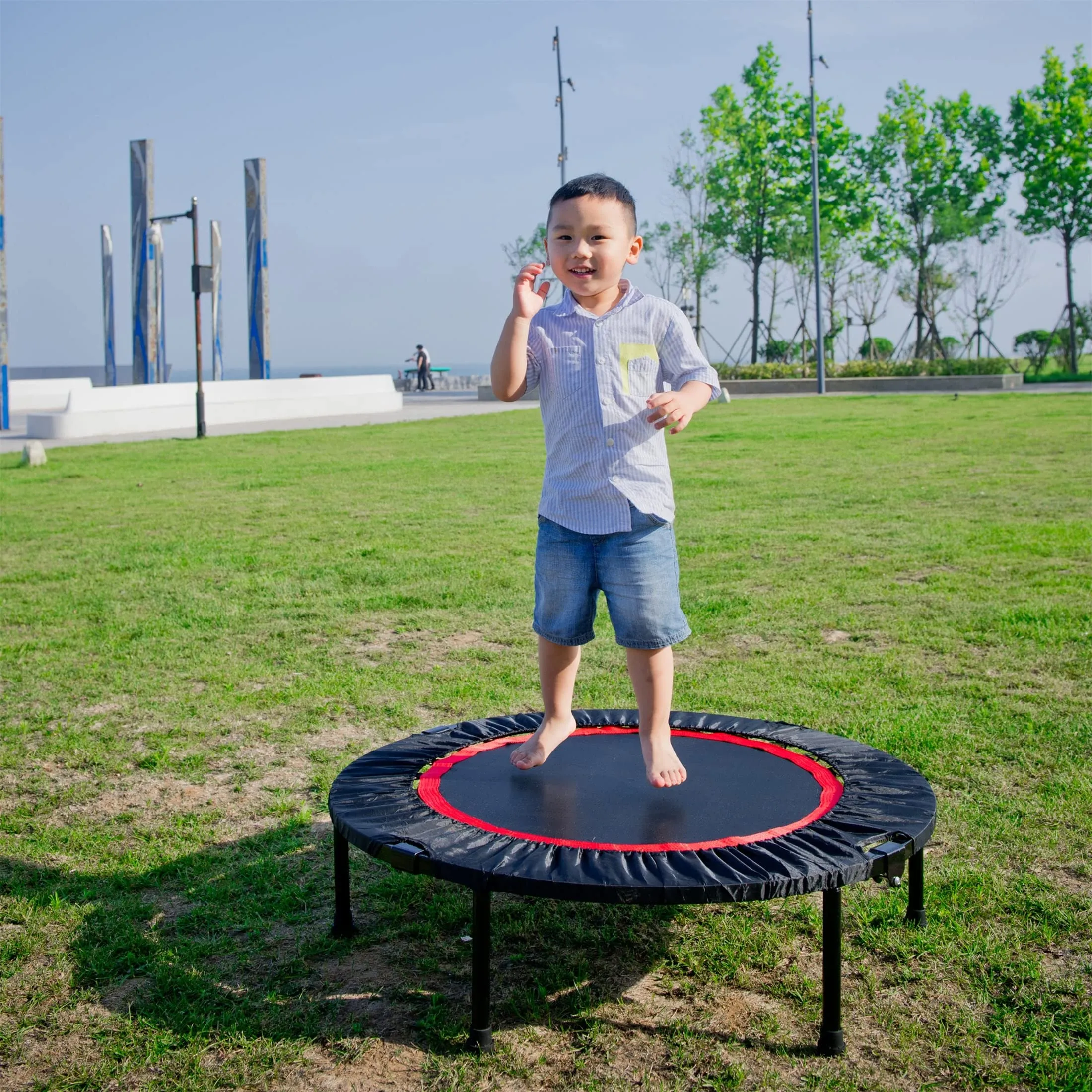 Mini Exercise Trampoline Adult Kid Fitness Rebounder Indoor Black