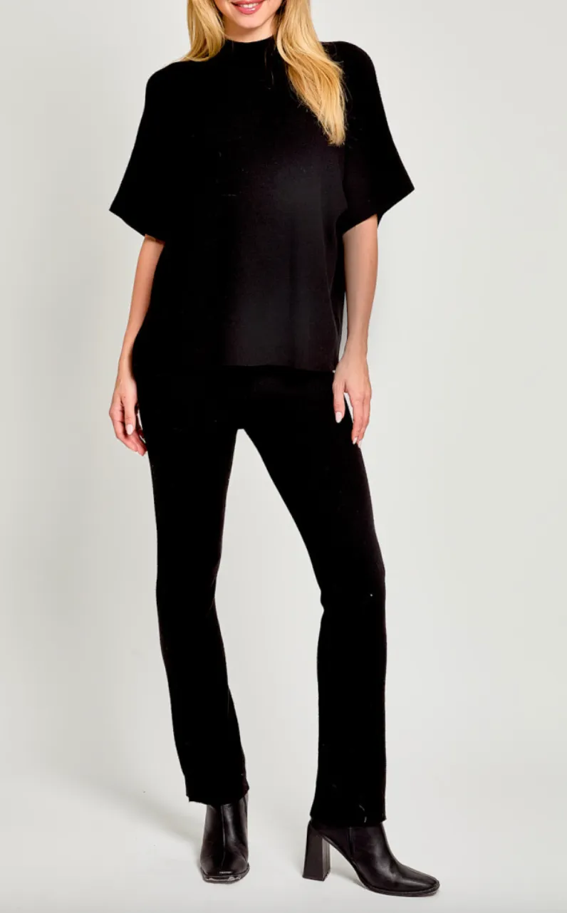 Mock Neck Drop Shoulder Knit Top