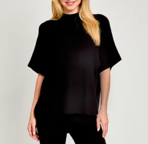 Mock Neck Drop Shoulder Knit Top