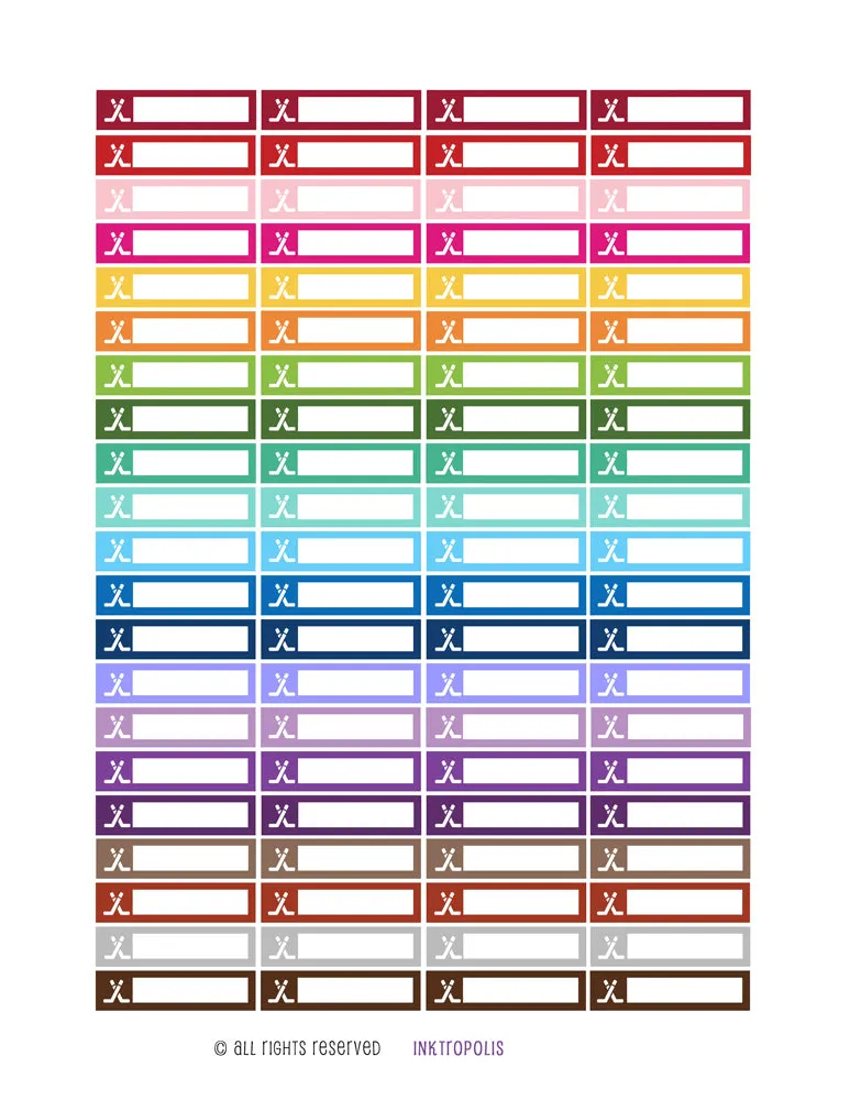 Monthly Planner Stickers Rainbow Hockey Sports Stickers Planner Labels Compatible with Erin Condren Vertical Life Planner