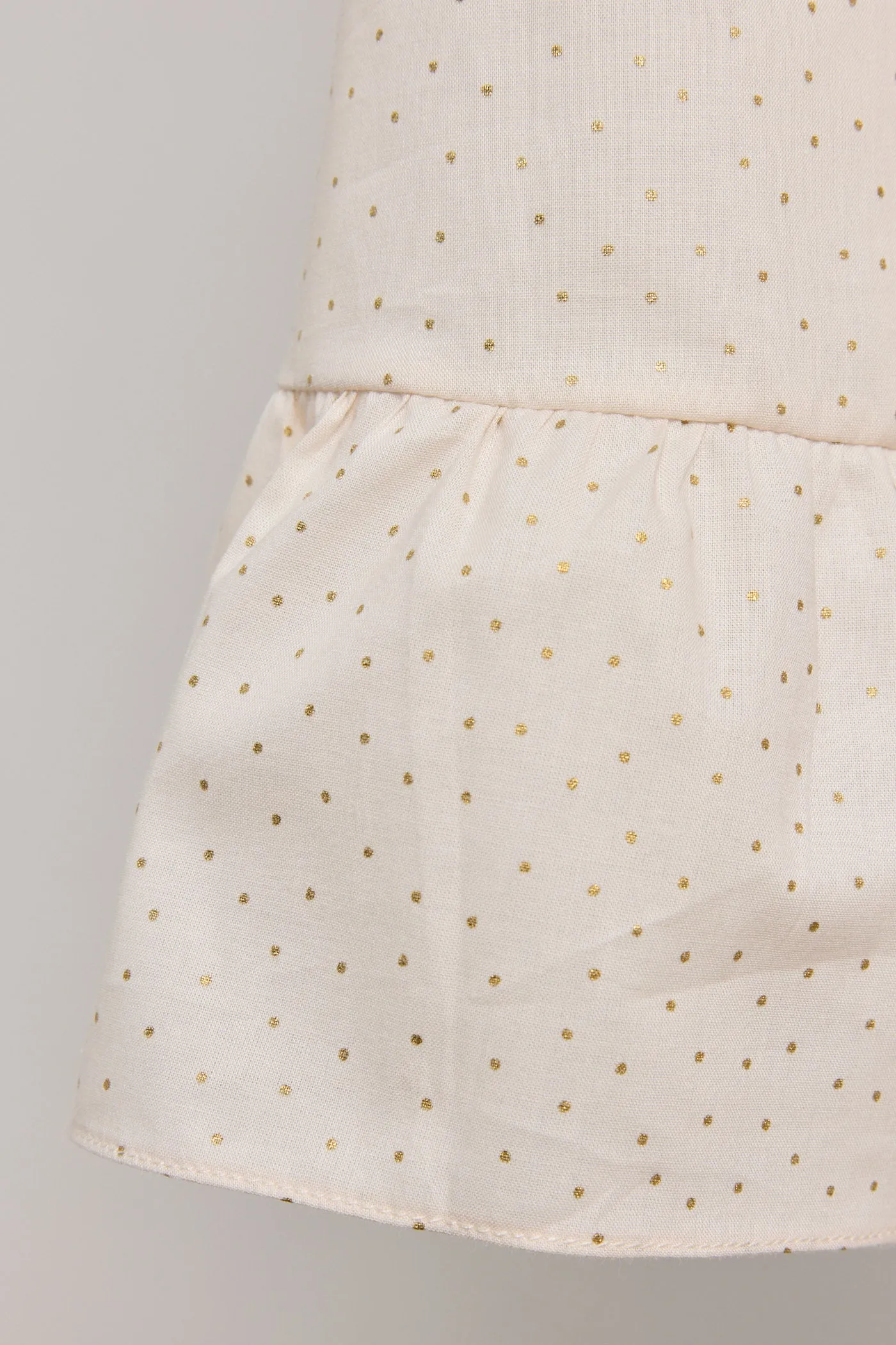 Moon Night Dress In Beige Gold Dots