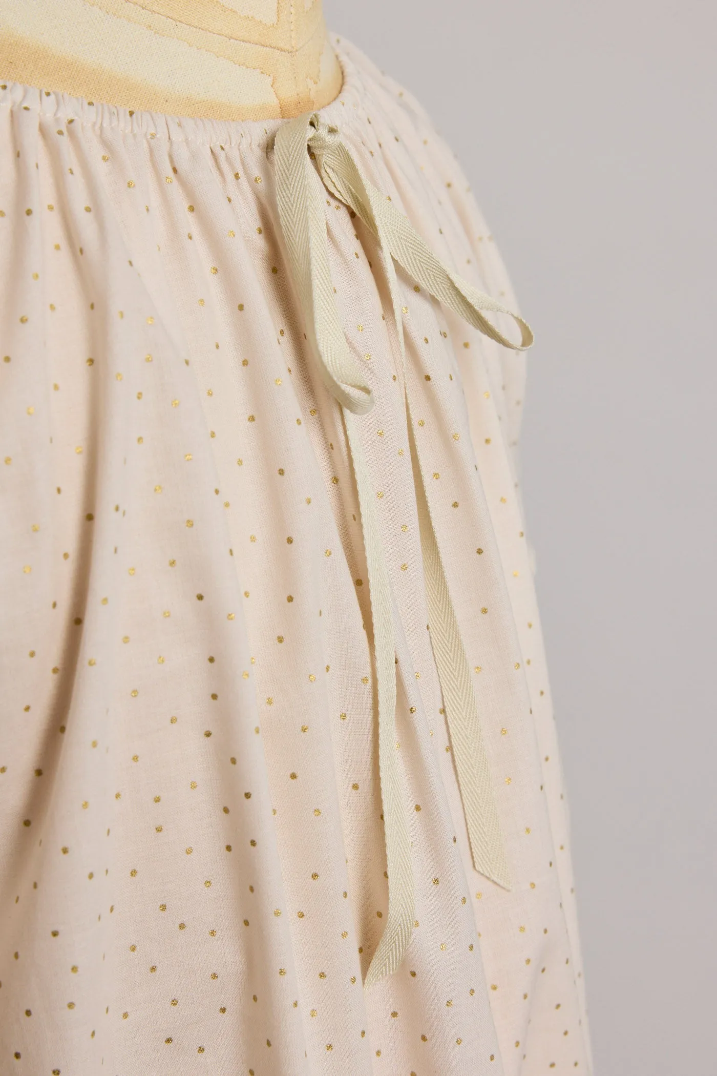 Moon Night Dress In Beige Gold Dots
