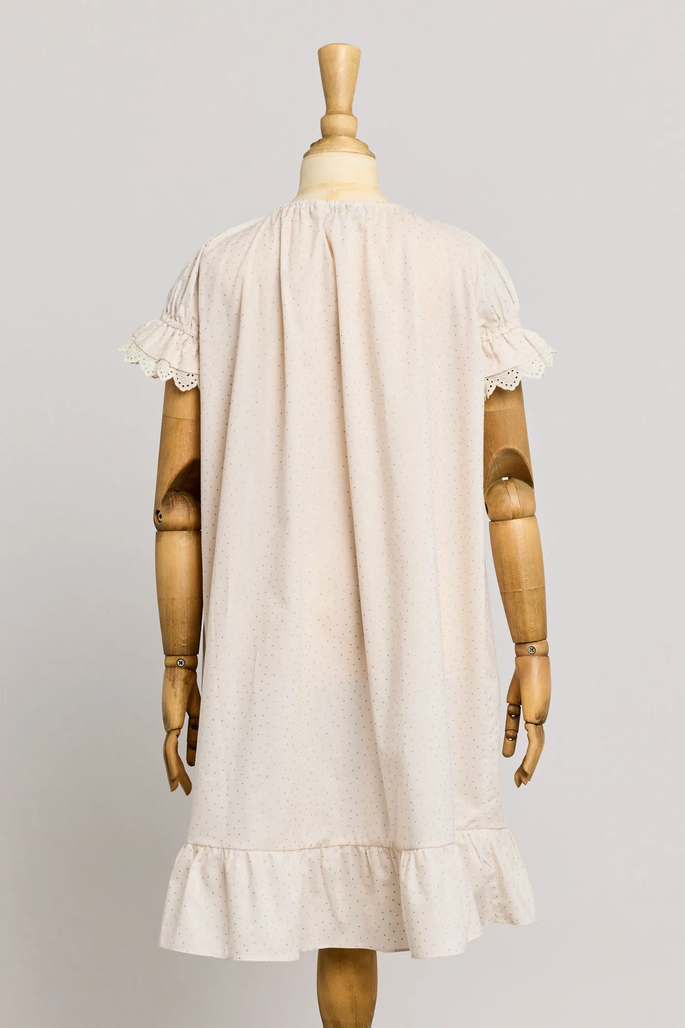 Moon Night Dress In Beige Gold Dots