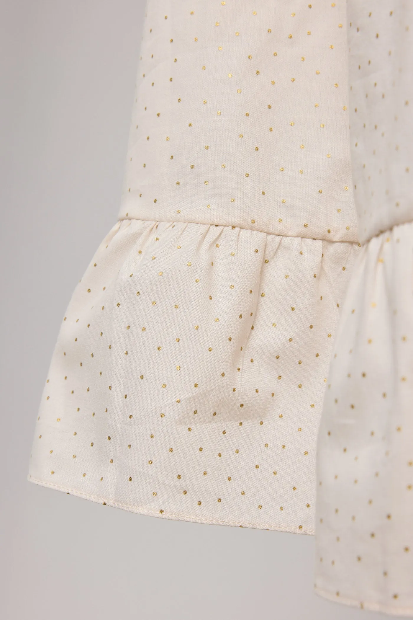 Moon Night Dress In Beige Gold Dots