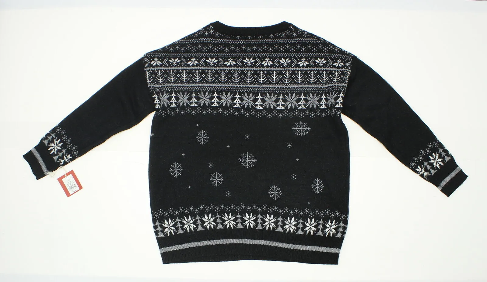 Mossimo Women's Reindeer Pattern Pullover Sweater Black Large