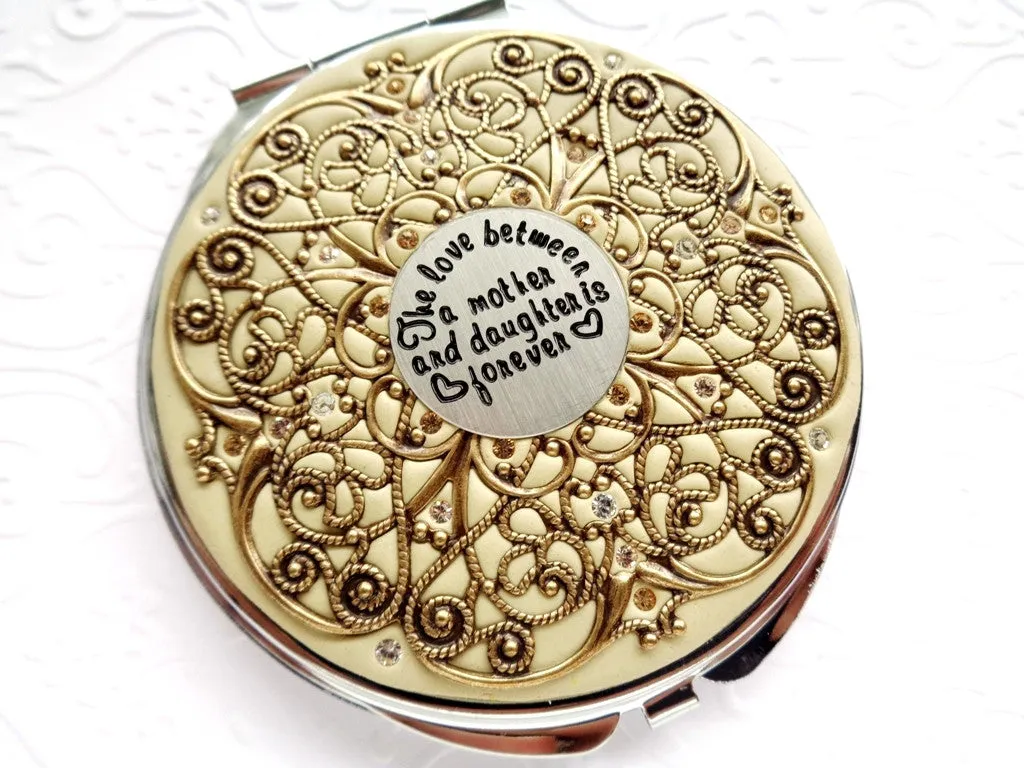 Mother and Daughter Vintage Compact Mirror