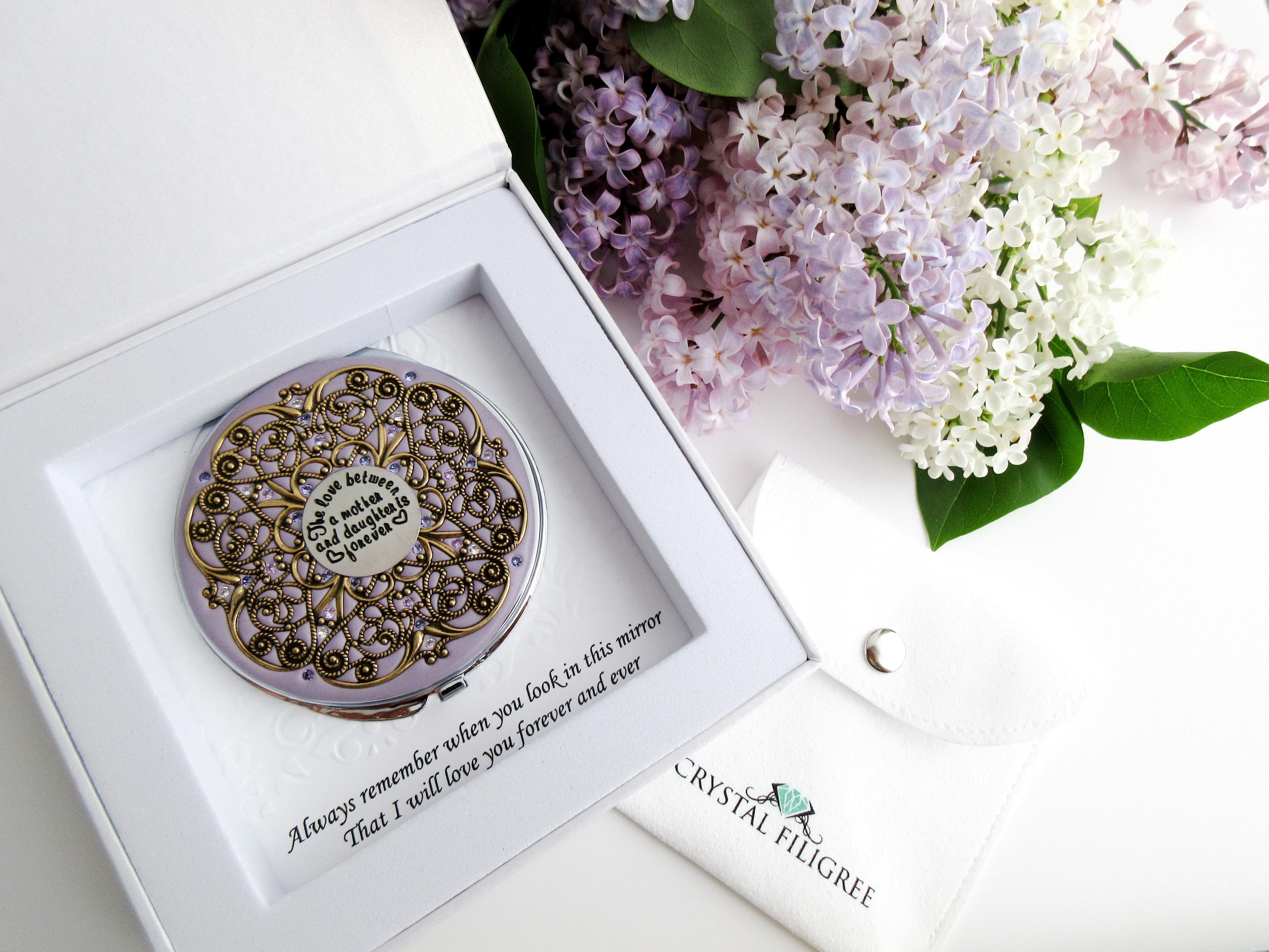 Mother and Daughter Vintage Compact Mirror