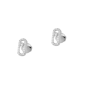Move Uno 18K White Gold Pavé Diamond Earrings