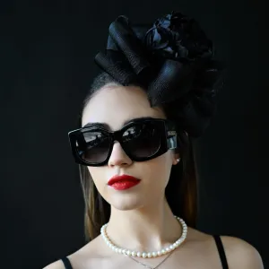 NA99420-Black Funeral Fascinator