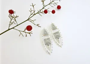 Neo-tribal navette earrings
