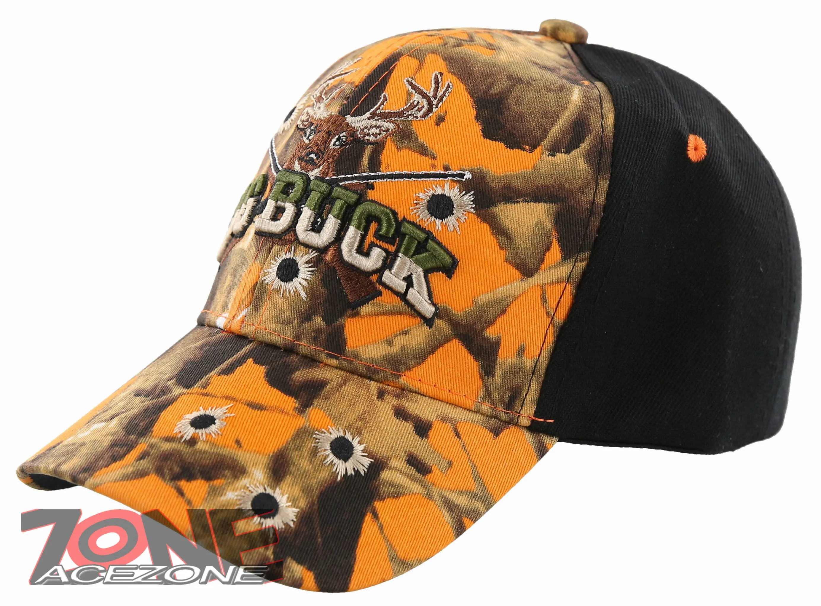 NEW! BIG BUCK HUNTER HUNT DEER BUCK OUTDOOR SPORTS CAP HAT ORANGE CAMO BLACK